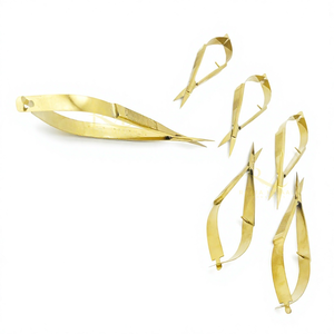 Tijeras Profesionales de Acero Inoxidable, Rectas y Afiladas, de Alta Calidad, Color Dorado Plasma, Herramientas de Belleza para Cejas - Product Image 1
