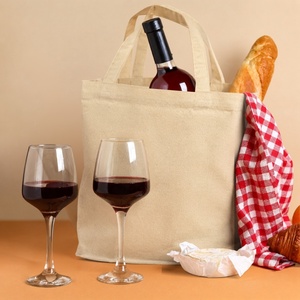 Bolsa de Vino de Algodón 100% Reciclado 310 GSM – Porta Botellas de Vino Reutilizable Ecológico con Refuerzo de 8 Pulgadas - Product Image 1