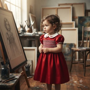 Vestido Ecológico de Navidad, Invierno, Bonito, Rojo, Satinado, Bordado a Mano, Precio de Fábrica, ODM OEM, Estilo Inglés Tradicional, Corte en A - Product Image 3