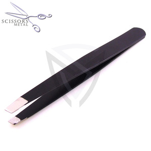 Pince à épiler multifonctionnelle 2-en-1 en acier inoxydable chirurgical, pointue et courbée, avec brosse, pour cils et sourcils, vente en gros - Product Image 3