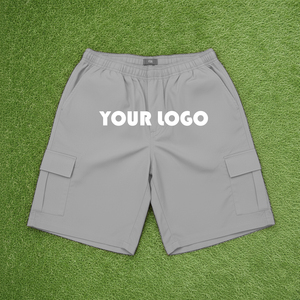 Custom Made Summer Streetwear Polyester Baggy Zip up Windbreaker Embroidery <b>Cargo</b> Nylon <b>Shorts</b> Men - Product Image 2