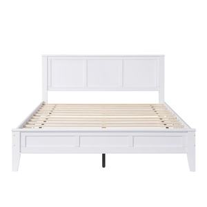 Cadre de lit plateforme Queen en MDF blanc, mobilier de chambre moderne avec 12 lattes de support, finition peinte écologique, vente en gros pour le commerce - Product Image 5