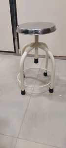 Stainless Steel Medical Patient Revolving Stool Height Adjustable Operating Room Examination Stool with <b>Footrest</b> - Product Image 4
