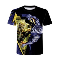 T-shirt pour homme en polyester à motif personnalisé tricoté en 3D avec impression numérique, nouveau design 2022, col anime, vente en gros, respirant, séchage rapide