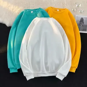 Sudadera Cálida con Forro Polar y Cuello Redondo para Adolescentes y Hombres, Estilo Casual para Parejas, Moda Otoño Invierno, Color Sólido Simple - Product Image 3