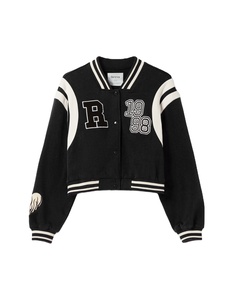 แจ็คเก็ตเบสบอลของผู้หญิงเสื้อทีมตัวแทนมหาวิทยาลัยแจ็คเก็ตมีตัวอักษรเลตเตอร์แมนขายส่ง2023 - Product Image 1