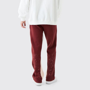 Men's High Waist Custom Jogger Pants Cotton Fleece <b>Sweatpants</b> with <b>Oversized</b> Wide Leg sun faded acid wash Men's Pants Washed - Product Image 3