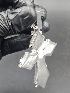 Colgante de cruz personalizado con moissanita VVS, plata 925, colgante estilo hip hop, colgante de fe cristiana, joyería religiosa para hombres y mujeres - Product Image 6