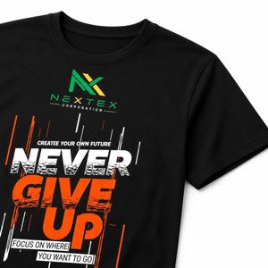 Camiseta Personalizada para Hombre con Estampado 'Never Give Up', Estilo Casual de Verano, Hip Hop, Streetwear, Transpirable, de Algodón, con Diseño Gráfico - Product Image 3
