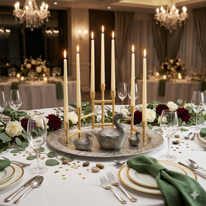 Candelabro Metálico Plegable Exclusivo Más Vendido, Bellamente Hecho a Mano con un Toque Vintage, Perfecto para Decoración del Hogar y Navidad - Product Image 1