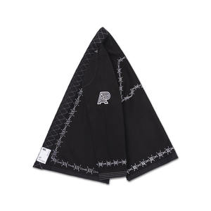 Uniforme de Artes Marciales Jiu-Jitsu Negro, Modelo Albino & Preto Barrier Gi, con Diseño de Bordado de Alambre de Púas y Detalles Blancos - Product Image 4