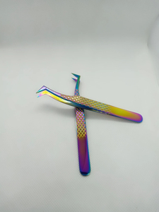 Pince à épiler en acier inoxydable à 45/90 degrés avec nano-adhérence, personnalisable avec logo, pour extensions de cils – Outil de beauté - Product Image 3