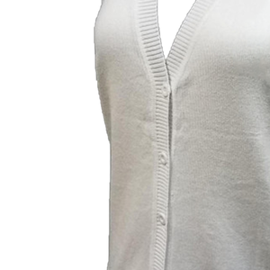 Cardigan en tricot col en V Zeta blanc pour femme, 100 % coton, manches longues, anti-plis, décontracté, hiver, Soro Gear, mode - Product Image 5