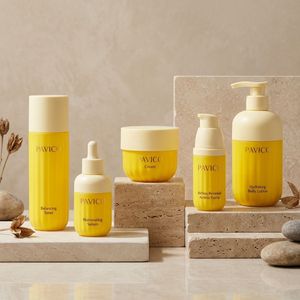 Pot cosmétique en PET personnalisé avec couvercle à vis jaune pour crème contour des yeux, crème visage, beurre corporel, gommage – Usine Pavico Vietnam - Product Image 6