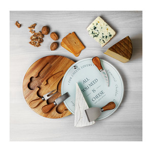 Juego de cuchillos para queso con tabla de madera y tapa de cristal para amantes del queso - Product Image 2