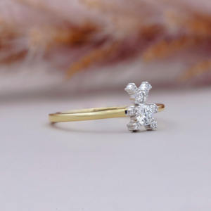 Bague fantaisie en or avec diamant en forme d'ours en peluche, bijoux de créateur uniques, diamants certifiés, bijoux pour femmes - Product Image 3
