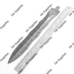 Cuchillo de Caza de Acero de Damasco de Grado Industrial/DIY, Hoja en Bruto Hecha a Mano con Espiga Completa, Personalizable con Logotipo, Ultra Afilada, de UA Supplies Premium - Product Image 5