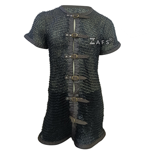 Auténtica Camisa de Cota de Mails Medieval de Manga Larga Hecha a Mano en Acero Suave para Cosplay de Guerrero, Armadura para Recreación Histórica, Ideal para Adultos y Usable en Ferias - Product Image 1