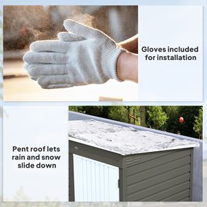 Casetta da Giardino in Metallo Grigio Chiaro 6FT X 4FT con Porta Lucchettabile e Telaio in Plastica, Soluzione di Stoccaggio per Giardino, Patio e Cortile - Product Image 6