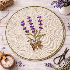 Stylish Handmade Round Placemat <b>Small</b> Heart Design Luxury Glass Material New Model Kitchen Accessories Hand Beads Table Decor - Product Image 4