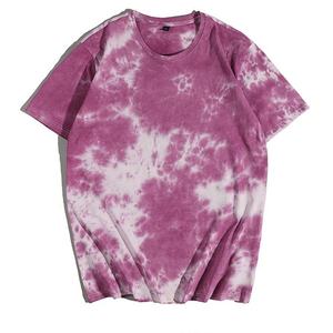 T-shirt tie-dye jaune et gris pour homme, impression personnalisée, manches courtes, coton, décontracté, surdimensionné, vintage, streetwear - Product Image 3