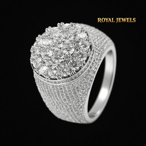 925 Silver Gold Plated Moissanite Diamond <b>Ring</b> Oval Halo <b>Dome</b> Bridal Band Sparkling Wedding Jewelry - Product Image 1
