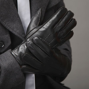 Gants de course en cuir à doigts entiers, coupe-vent, pour l'extérieur, hiver, unisexe, à enfiler, équipement de course, antidérapants - Product Image 3
