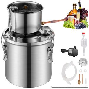 Kit di Distillazione per Alcol e Acqua in Acciaio Inox da 3 Galloni/11,4 L con Raffreddamento a Serpentina per Fermentazione e Raffinazione Domestica - Product Image 1