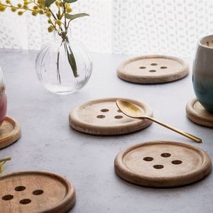 Eco Friendly Wooden Beverage Coaster Set For Coffee Tables Dining Areas And Workspaces - Product Image 3