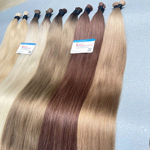 Vente en gros d'extensions de cheveux Remy vietnamiennes de haute qualité 100% pour cheveux humains droits en vrac de couleur décolorée ombrée - Product Image 4