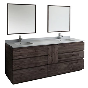 Wall-Mounted <b>Bathroom</b> Vanity Cabinet Modern Eco-Friendly Hotel Villa White Washed Wood Finish Easy Assembly No Mirror Included - Product Image 5