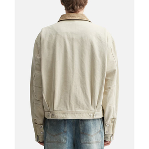 Veste de travail zippée pour homme en coton 100% lavé, coupe courte, avec plusieurs poches zippées discrètes et couleur contrastante - Product Image 5
