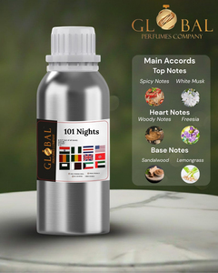 น้ำหอม 101 NIGHTS FRAGRANCE กลิ่นหอมติดทนนาน คุณภาพสูง น้ำหอมเกรดพรีเมียม จำหน่ายส่ง กลิ่นหรูหรา หอมแบบนัทตี้ วู้ดดี้ สดชื่น กลิ่นเข้มข้น - Product Image 1