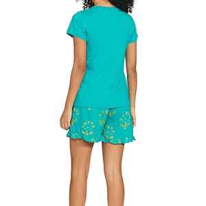 ชุดออกกำลังกายผ้าไผ่นุ่มคุณภาพดี เสื้อยืดแขนสั้นและกางเกงขาสั้นรัดเชือก เนื้อผ้านุ่มสบายผิว ชุดฤดูร้อนสำหรับผู้หญิง - Product Image 5