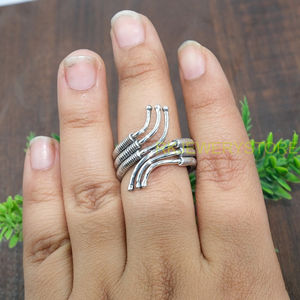 Bague en argent sterling 925 pur, faite à la main, style vintage bohème, pour femme, petite amie, unisexe, cadeau de Noël - Product Image 4