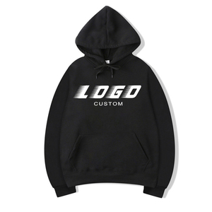 Sweat-shirt à capuche noir pour homme, coupe classique, en coton French Terry, avec poche avant, logo imprimé, vêtement décontracté pour l'automne 2027 - Product Image 1