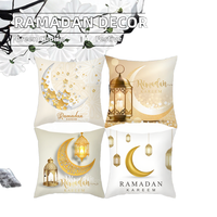 Housse de coussin personnalisée moderne en polyester/coton écologique 45x45cm, design Ramadan Mubarak, fermeture éclair, pour la maison et l'hôtel