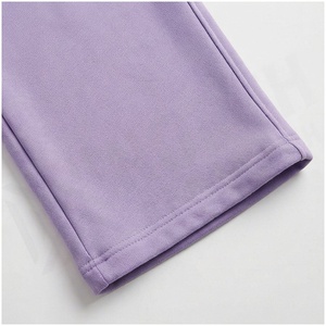 Conjunto Deportivo de 2 Piezas para Mujer, Color Lavanda, Sudadera con Cierre Frontal y Pantalones Anchos, Estilo Casual, Color Sólido, Felpa de Peso Medio - Product Image 6