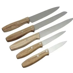 Couteau de cuisine multifonctionnel à lame en acier inoxydable de haute qualité et manche en bois, garantie de 3 ans par Zachary Industries - Product Image 1