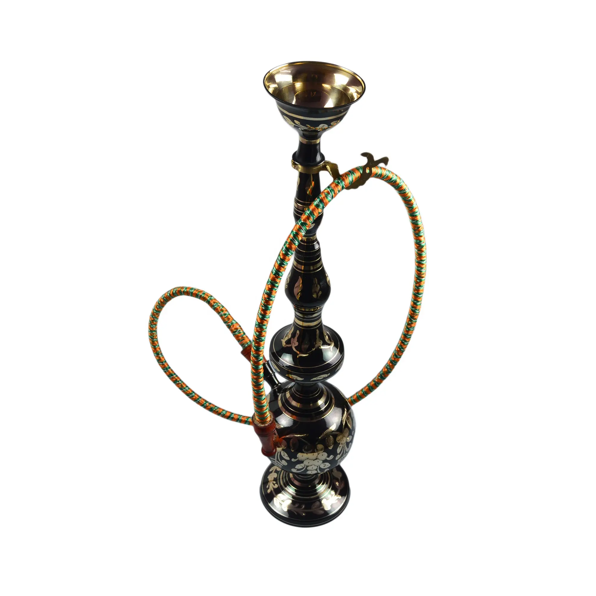 Narguilé de fumo com design de metal em latão, narguilé alta para decoração de festa e casamento
