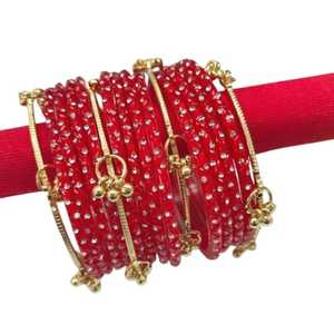 Viral 2026 Trendy High Quality <b>Glass</b> Kashmiri Jhumki Shining Ghungroo <b>Bangles</b> Wedding Party Wear Ecofriendly Multi Colors - Product Image 1