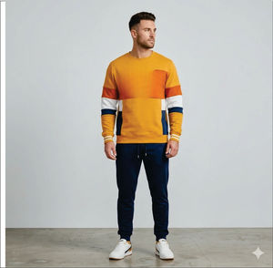 เสื้อสเวตเชิ้ตผู้ชายทรงสลิมฟิตขายดี เสื้อสเวตเชิ้ตผู้ชายลำลองสวมใส่สบาย แขนยาว ผ้าฟลีซ เสื้อสเวตเชิ้ตผู้ชายขายส่ง - Product Image 4