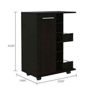 Carrito de Bar Tennessee Six-Cubby con Dos Estantes y Compartimento para Almacenamiento de Licores - Product Image 5