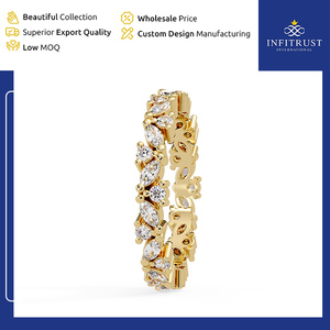 Anillos de Diamantes Solitarios de Plata de Ley 925 con Diamantes Naturales Certificados por GIA, Corte Marquesa, Color D, en Oro Amarillo para Mujer - Product Image 3