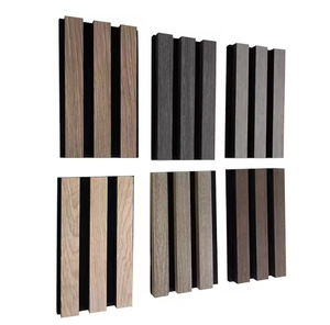 Panneaux muraux à lattes à installation rapide, en bois massif MDF, placage insonorisant noir, 1220x2440mm, panneaux acoustiques pour hall - Product Image 1