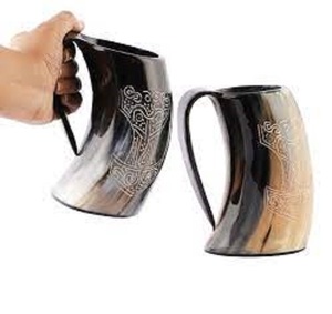 ถ้วยชาเขาควายแบบดั้งเดิมทำมือถ้วยเขาธรรมชาติขัดเงาเรียบทนทาน - Product Image 2
