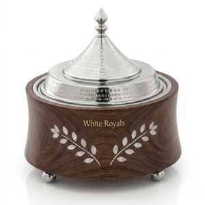 Olla de madera de lujo para calentar comida, calentador de alimentos de acero inoxidable, buffet de comida para Ramadán, Majlis, utensilios de cocina del Golfo, juego de platos. - Product Image 6