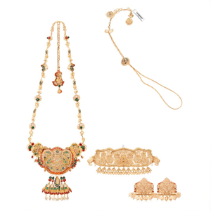 Rose Gold Plated Bridal Jewelry Sets-Antique & 24K Gold Plated Fine Temple Jewellery - Product Image 2