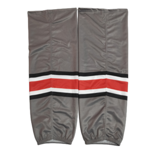 Gray Striped <b>Knee</b> <b>High</b> Leg Warmers for Basketball Adults Breathable Spandex Polyester <b>Socks</b> Summer Sport Wear - Product Image 2