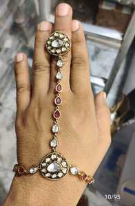 Gold Color <b>Crystal</b> Rhinestone Hand Chain Cuff <b>Bracelet</b> Drop Jewelry for Wedding Party Gift - Product Image 4
